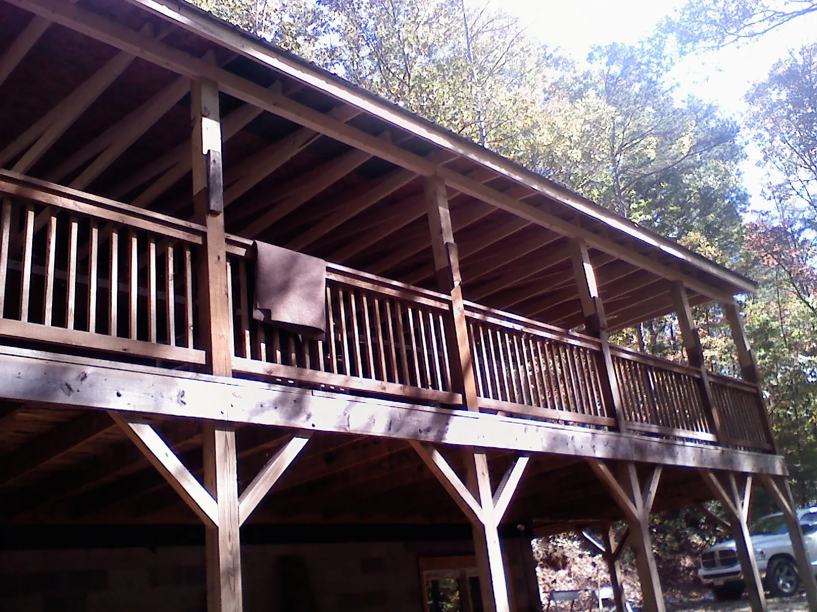 Timber framing under a new elevated porch and deck — Roof Leak Repair in Sheboygan by Roofing Brothers
